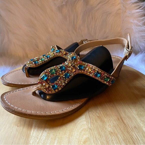 Dolce Shoes Sandal’s Women’s Size 9M Slip On Gems - Picture 4 of 11